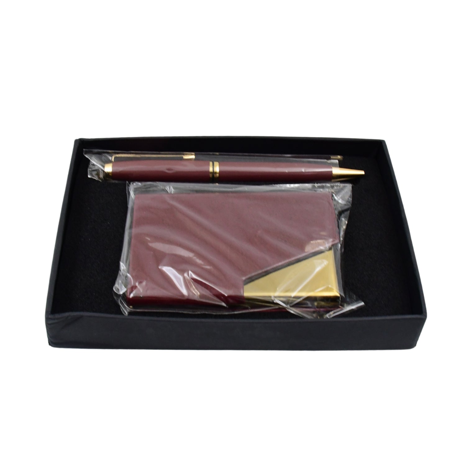 Visiting Card Case With Luxury Ballpoint Blue Pens Visiting Card Case With Luxury Ballpoint Blue Pens